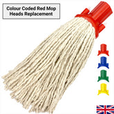 Colour Coded Red Cotton Mop Head 12PY